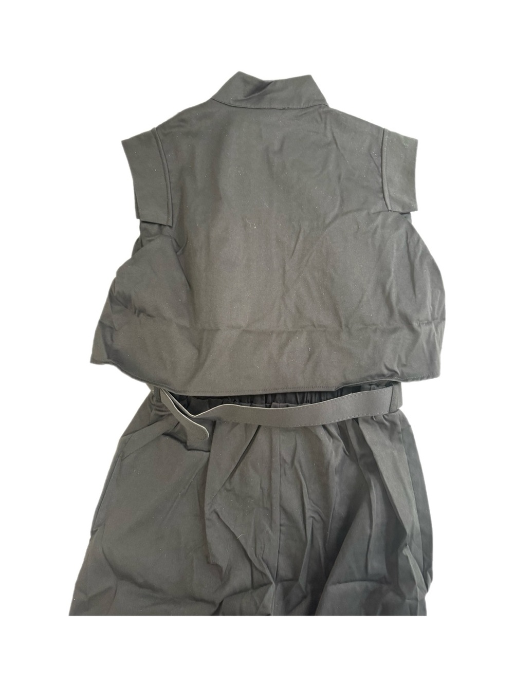 Kaylee Kollection Sleeveless Black Utility style Jumpsuit with Belt Sz S NWT - Picture 4 of 8